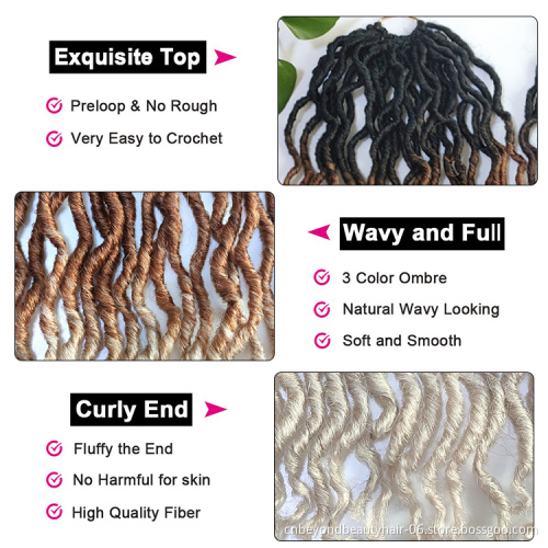 synthetic nu locs hair crochet hair extension Ombre jumbo wavy faux Gypsy locs  For Black Women